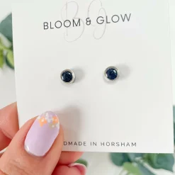 Black Small Circle Studs | Elegant & Handmade | Art & Soul