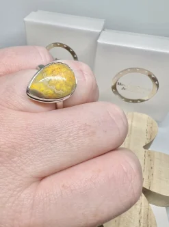 Bumblebee Jasper Ring Size P 1/2