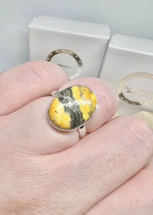 Bumblebee Jasper Ring Size N