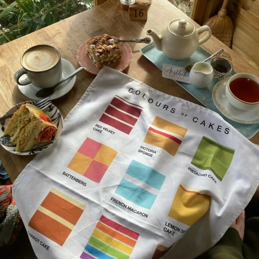 Colours of Cakes Tea Towel