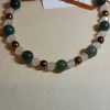 Copper Clasp Bracelet, with Moss Agate, Rose Quartz and Copper Hematit