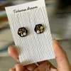 Crystal Embroidery Earrings (Large Hexagon)