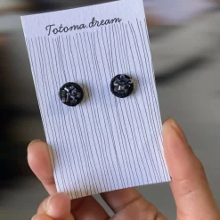 Crystal Embroidery Earrings (Mini circle)