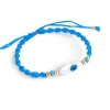 Evil Eye Macrame Bracelet - Natural Mother of Pearl Charm with Evil Ey