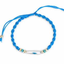 Evil Eye Macrame Bracelet - Natural Mother of Pearl Charm with Evil Ey