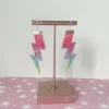 Flash Lightning Bolt Earrings in Rainbow Glitter