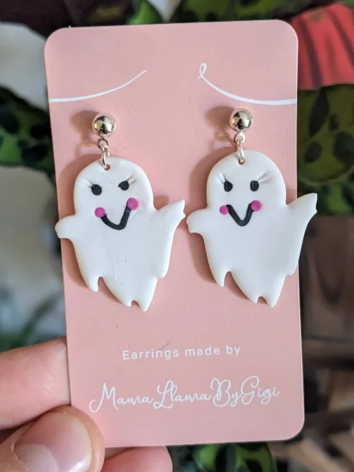 Ghost - Halloween Ghost Clay Earrings (various designs available)