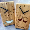 Handmade English Oak Wall Clock with Fun Resin Design