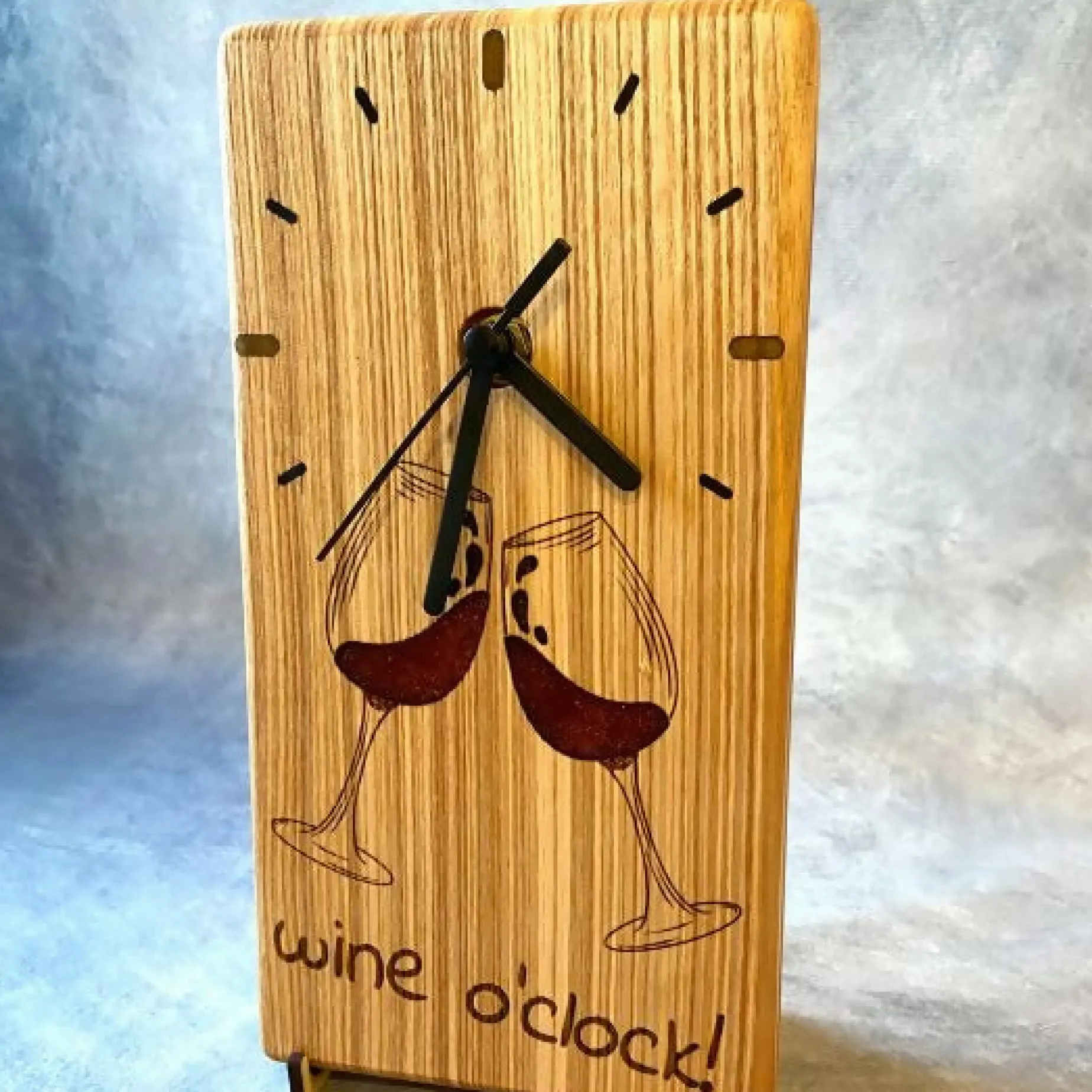 Handmade English Oak Wall Clock with Fun Resin Design