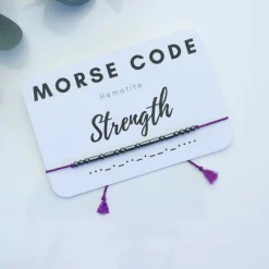 Hematite Morse Code Bracelet