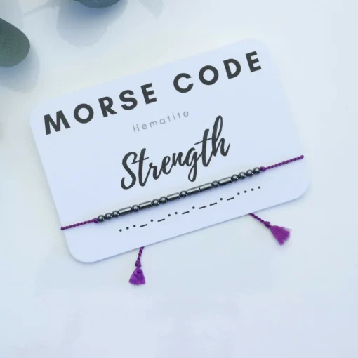 Hematite Morse Code Bracelet