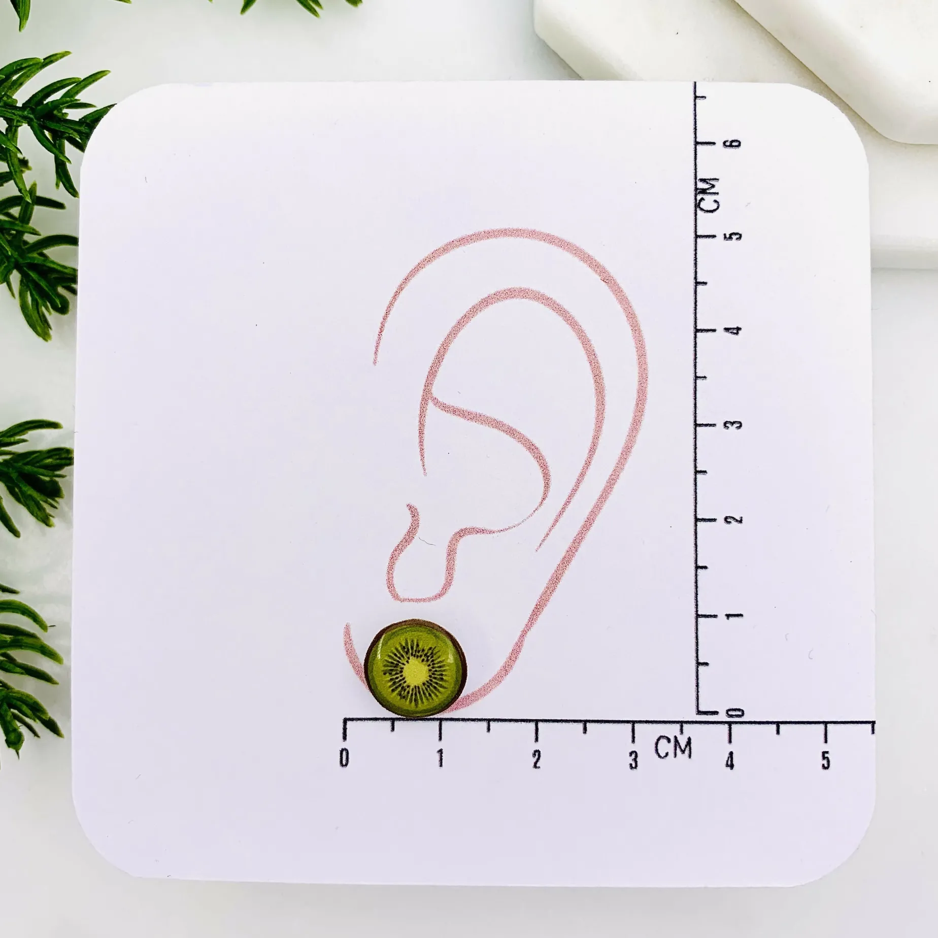 Kiwi Slice Stud Earring