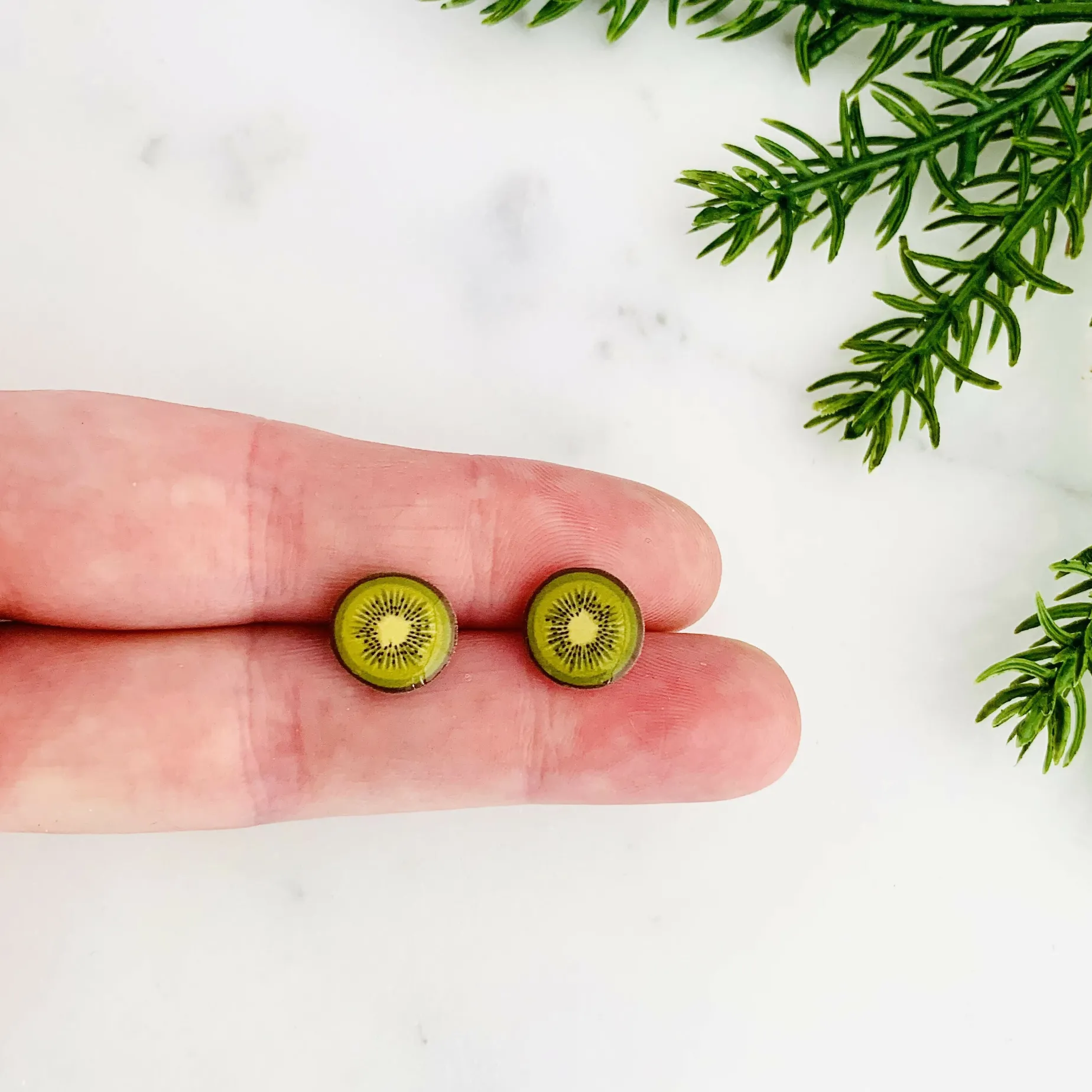 Kiwi Slice Stud Earring