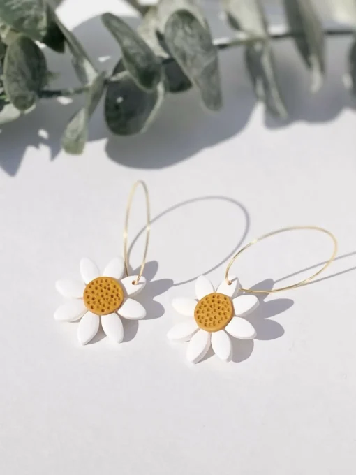 Large Daisy Hoops (NEW)
