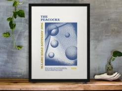 Leeds Utd Art Print PSYCHEDELIC Design in White