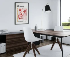 Manchester Utd Art Print PSYCHEDELIC Design in White