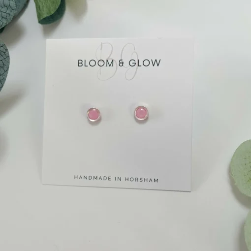 Pastel Circle Stud Earrings - Silver Edging | Art & Soul
