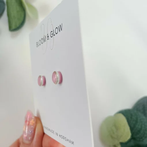 Pastel Circle Stud Earrings - Silver Edging | Art & Soul