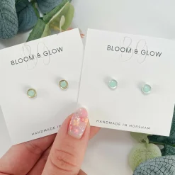 Pastel Circle Stud Earrings - Silver Edging | Art & Soul