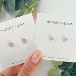 Pastel Circle Stud Earrings - Silver Edging | Art & Soul