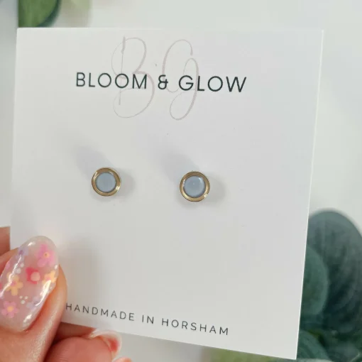 Pastel Circle Stud Earrings - Silver Edging | Art & Soul