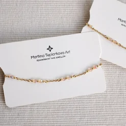 Pink Beaded Chain Bracelet