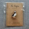 Puffin Wooden Pin Badge