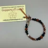 Pure Copper Toggle Bracelet with Blue Goldstone in 2 Sizes and Red Jas