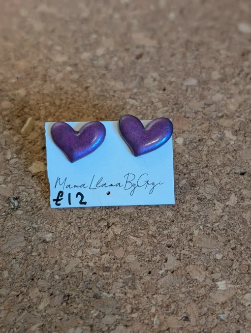 Purple Heart Studs