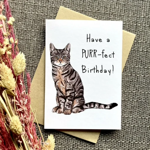 Purr-fect Birthday Greetings Card