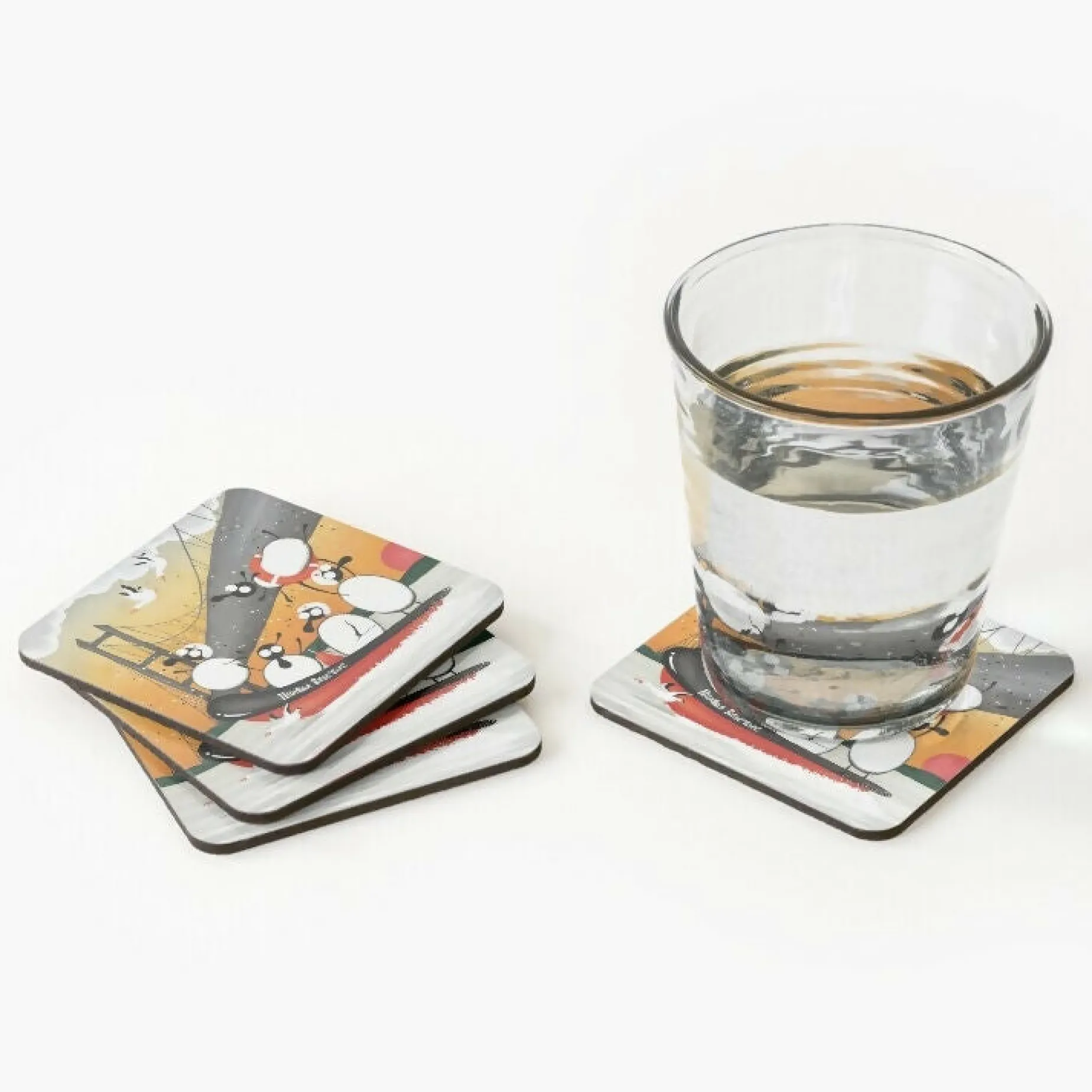 Quirky Flock Off | Coaster for Fun Gatherings | Art & Soul