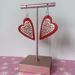 Red Filigree Hearts