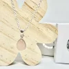 Rose Quartz teardrop necklace