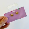 Round Wooden Yellow Clear Resin Studs