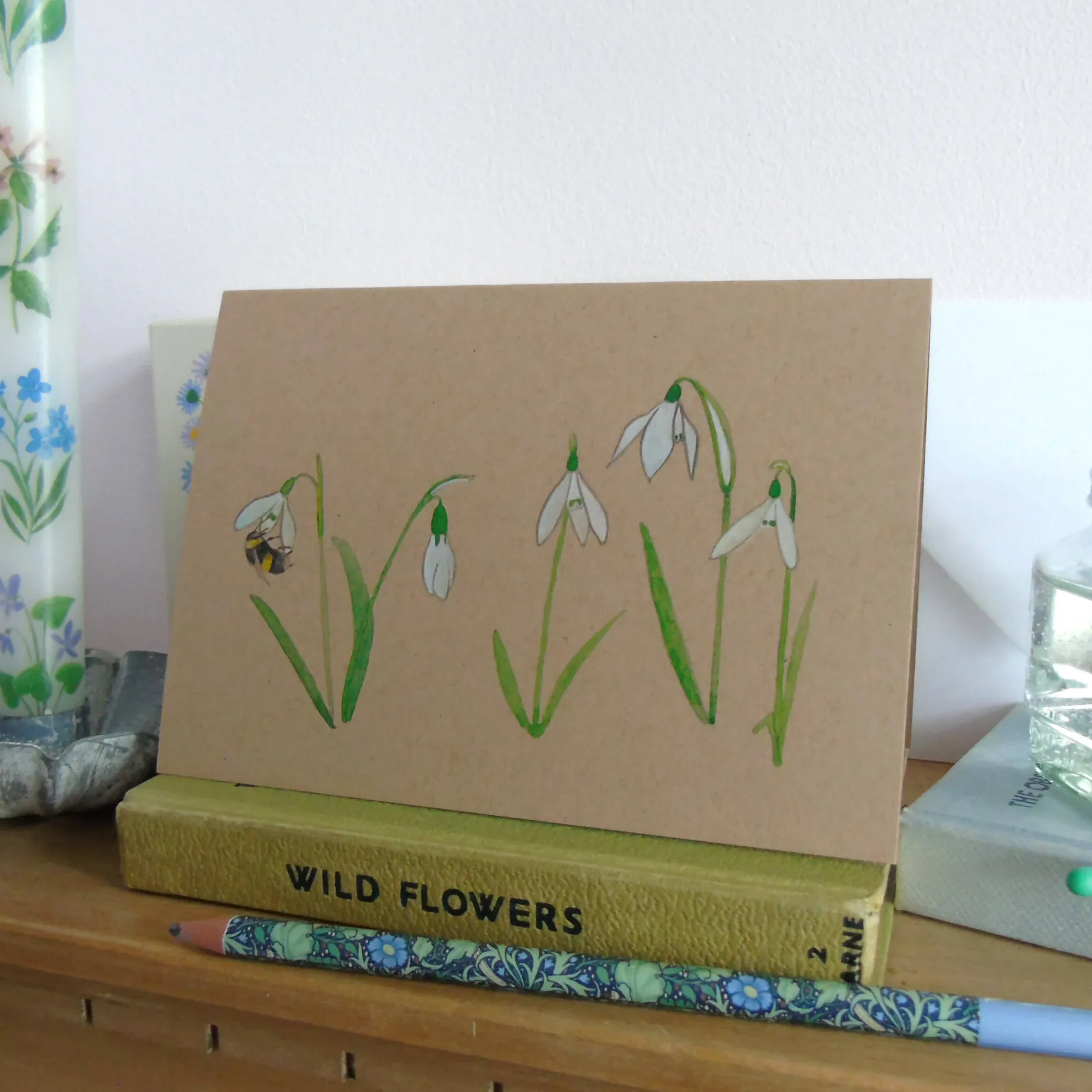 Snowdrops Hand Finished Card