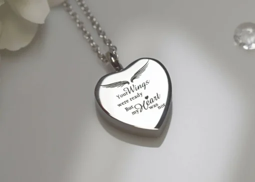 Stainless Steel Wings Urn Pendant