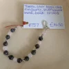 Tibetan Silver Clasp Bracelet with Rose Quartz, Silver Coloured Melon