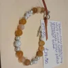 Tibetan Silver Toggle Catch Bracelet with Howlite, Yellow Jade and Sil