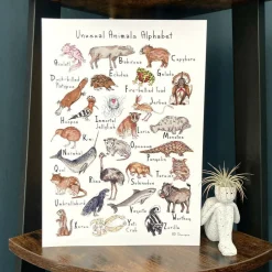 Unusual Animals Alphabet Art Print