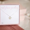 White Baby’s Breath Tiny Heart Necklace Silver Plated