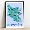 Yorkshire Dales Map Art Print